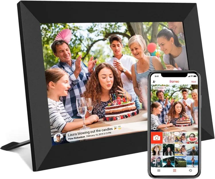 FRAMEO Cadre photo numérique WiFi intelligent de 10.1 pouces Écran tactile LCD 1280x800 IPS