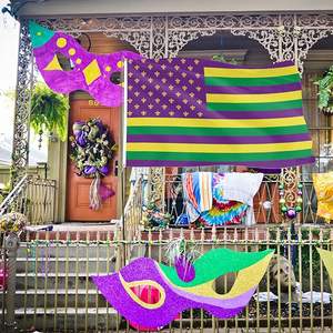 Nouveau <span class=keywords><strong>drapeau</strong></span> Mardi Gras imprimé de vacances de carnaval d'Orléans de 3x5 pieds - Product Image 3