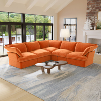 Canapé modulaire sectionnel orange VOXHOME, meubles de salon modernes, en stock dans l'entrepôt américain, livraison directe