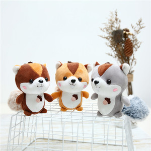 11cm 4.3 Inch Cute Little Squirrel Plush Toy Kawaii Animal Keychain Squirrel Plush Toys Bag Decor Ornament Pendant Holiday Gifts