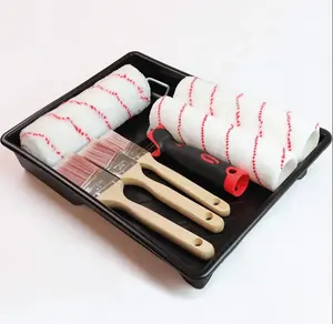 8 pcs cage Type American Style Professional paint tool supplier Wall Paint Roller kit ,roller and Paint Brush Tray Set