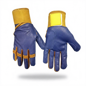 Gants de frappe professionnels bleu marine à manchette longue pour baseball/softball, fermeture auto-agrippante, taille XL adulte, les plus vendus - Product Image 1