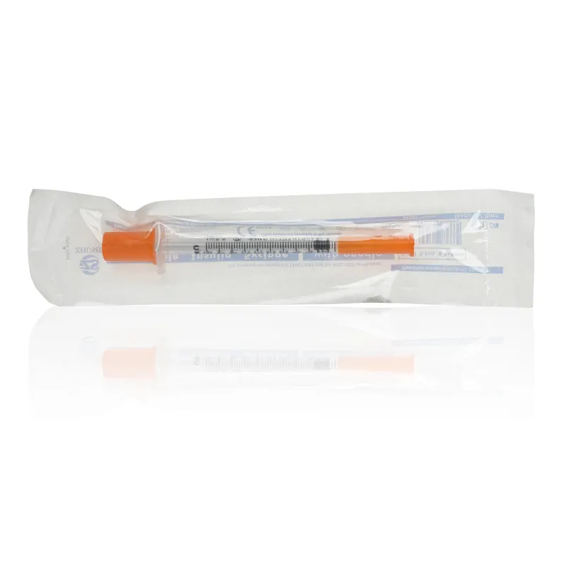 Seringue à insuline médicale jetable 1ml 0.5ml seringue à insuline diabétique avec aiguille fixe
