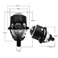 HYML Offre Spéciale 2.5 pouces Bi LED Projecteur Lentille Petite Taille LED Phare De Voiture Dans La Matrice Fonction 100W Double Réflexion LED