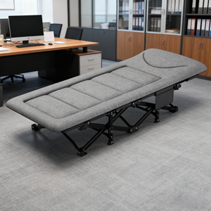 Premium Modern Foldable Steel Frame Reclining Sleeping <strong>Cot</strong> <strong>with</strong> Storage <strong>Drawer</strong> Portable Office Guest Living Room Folding <strong>Bed</strong> - Product Image 3
