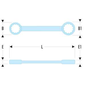 FACOM - 57L.1/4x5/16 Clés à anneau décalées longue portée articulées 15 °-EAN 3662424023903 WRENCHES RING WRENCHES - Product Image 1