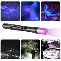 Penjualan terlaris lampu hitam UV cahaya hitam baterai Alkaline senter UV Led pena Mini senter untuk hewan peliharaan deteksi urin