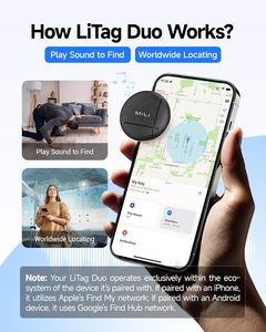 MiLi LiTag - Localizador Inteligente Global con Carcasa de Plástico, Rastreador de Posición para Mascotas, Carteras y Objetos Perdidos, Navegación GPS, Compatible con iOS y Android, IPX65, Air Tag - Product Image 5