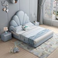 2026 Mädchen-Schlafzimmer Modernes 1,5M Einzelbett Zartrosa Prinzessinnenbett mit Muschelförmigem Kopfteil und Schubladen