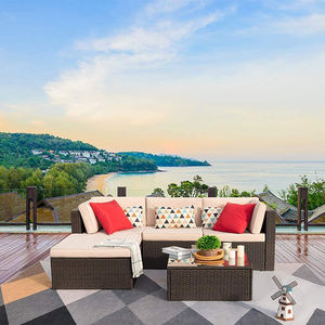 طقم أثاث خارجي من بيتر هومز آند جاردنز باللونين الأسود والأبيض، مصنوع من الراتان والبولي إيثيلين، 7 قطع، لون أسود - Product Image 2