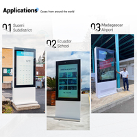 MWE açık Mini LED ekran 55/65/75 inç dijital reklam tabelası Panel IP65 değerlendirme zemin standı Kiosk alışveriş merkezi