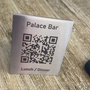 Support de code QR en acier inoxydable 304, simple et moderne, pour numéros de table, étiquettes de bureau, <span class=keywords><strong>menu</strong></span>, forme en V - Product Image 2