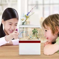 Zaohetian acrylique aquarium visualisation de bureau plante surélevée poisson de combat petit aquarium avec lumière