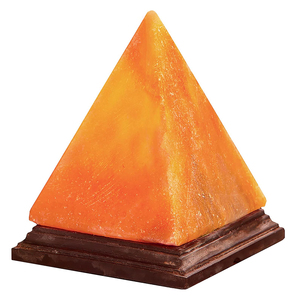 Lampe en sel de l'Himalaya de qualité supérieure, forme pyramidale, sel de roche naturel poli, base en bois, éclairage décoratif d'ambiance pour la maison - Product Image 3
