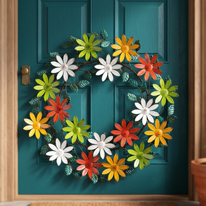Corona de Flores Decorativa Redonda Hecha a Mano, Estilo Rústico, Sin Iluminación, Paquete Individual, Decoración Navideña Artesanal - Product Image 5