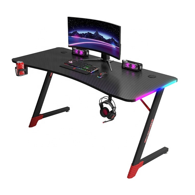 Hot-selling Modern Computer Gaming Desk Home Gaming Desk Combination RGB Ambient Lighting Gaming Desk