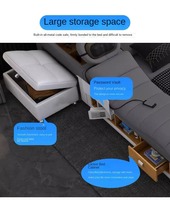 Lit King Size Design Intelligent avec Massage, Projecteur, Système Audio Sans Fil, Coffre-Fort, Meubles de Chambres à Coucher
