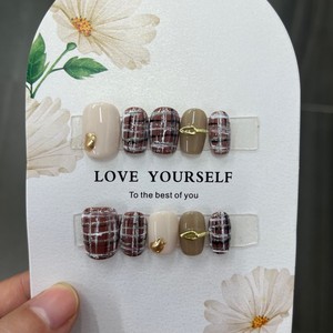 <span class=keywords><strong>Uñas</strong></span> Postizas Rojas para el Día <span class=keywords><strong>de</strong></span> San Valentín, <span class=keywords><strong>Uñas</strong></span> Artificiales Cortas con Cobertura Total, Diseño Cuadrado Almendrado, Hechas a Mano - Product Image 5