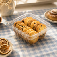 Boîte en plastique PET transparente de qualité alimentaire, jetable, avec opercule inviolable, pour salades, fruits secs, emballage à emporter