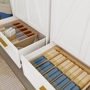 <span class=keywords><strong>Armoire</strong></span> de chambre à coucher en métal avec portes battantes modernes et minimalistes, tringle de suspension réglable, étagères et rangement pour balais - Product Image 4