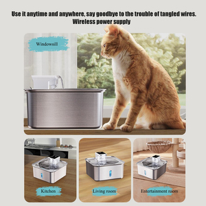 Il 7L di grande capacità Wireless intelligente ricarica Pet in acciaio inox distributore di acqua ciotola per bere per cani e gatti - Product Image 4
