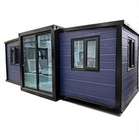 Maison conteneur extensible à double aile, maison préfabriquée modulaire, cabine pliable transportable pour usage résidentiel