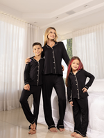 Ensemble de pyjamas en modal Pure Tone personnalisé, vêtements de nuit luxueux et discrets, pyjamas écologiques assortis pour la famille, tenues maman, fils, fille