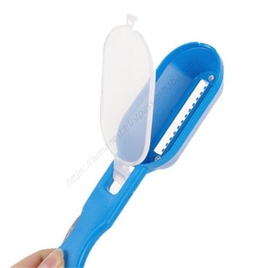 Vente en gros H596 Outils de cuisine multifonctionnels pour la maison, grattoir à écailles de poisson de couleur unie, lame en acier inoxydable PP, brosse pour enlever les écailles - Product Image 5