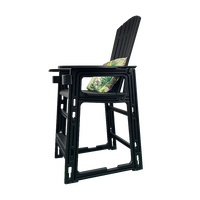 Chaise de bar Adirondack haute sans outil tabouret de patio extérieur en HDPE à grain de bois recyclé avec design amovible