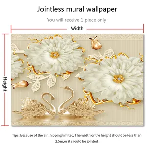 2022 toptan yazdırılabilir özel 3D çiçek takı tasarım eklemsiz duvar kağıdı duvar arka plan