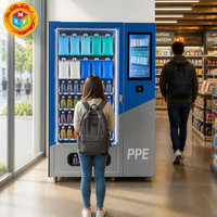 Distributeur automatique de masques, gants et boissons, écran tactile 22 pouces, refroidissement 3-20°C, paiement QR, 4G WiFi, direct usine