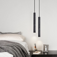 Luminaire suspendu LED vintage rétro en forme de cylindre long, style Black Hole Stone, pour hôtel, restaurant, chambre à coucher, garantie 2 ans