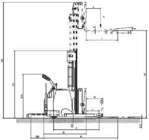 Apilador Eléctrico de Tijera de 1.5 Toneladas, Apilador de Palets con Mástil de Tres Etapas, Batería de Plomo-Ácido, Desplazador Lateral Hidráulico, Alta Capacidad - Product Image 3