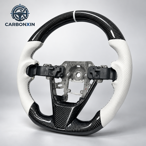 Volant de course sport de luxe à fond plat personnalisé pour Mazda 3 6 CX-4 CX-5, modification en fibre de carbone véritable et cuir - Product Image 3