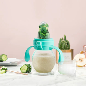 NCVI <span class=keywords><strong>Biberon</strong></span> à presser sans BPA pour bébé Mangeoire à céréales en silicone pour bébé Mangeoire aux fruits frais Sucette - Product Image 2