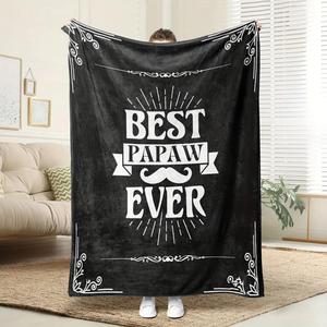 <b>White</b> Handwritten Parenting Journey Flannel Blanket <b>Throw</b> Blanket Nap Blanket Cozy Warm Super Soft for Bed Sofa Couch - Product Image 5