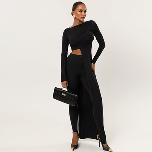 <strong>2026</strong> New Arrival Round Neck Long Sleeve Solid Color Spring Women <strong>Clothing</strong> Casual Long <strong>Tops</strong> - Product Image 2