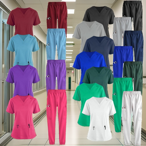 Tenues d'infirmiers pour hommes Bestex 2024, ensembles de blouses grises pour hommes, tissu en coton et élasthanne, tissage sans couture, fusion personnalisée - Product Image 2