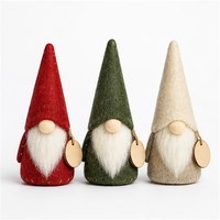 Maßgefertigtes Skandinavisches Filz-Weihnachtswichtel-Ornament-Set Rot-Grün Nordische Feiertagsbaum-Dekoration Geschenk