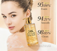 Gel Douche Moussant Hydratant et Éclaircissant au Jasmin et Or 24K, Exfoliant et Contrôle du Sébum, Entièrement Naturel et Biologique, Personnalisable