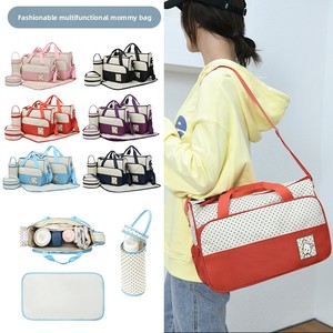 <span class=keywords><strong>Sac</strong></span> à langer HTAR Fashion à pois pour maman, ensemble de 5 pièces, imperméable, respirant, grande capacité, multifonctionnel, pour voyage et rangement - Product Image 4