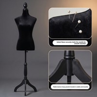 Mannequin demi-corps femme en velours multicolore PF-07 pour la photographie, l'affichage de vêtements et les accessoires de merchandising