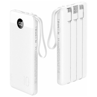 Batterie externe professionnelle Li-Polymère 2026 10000mAh 20000mAh avec cordon et câble, design compact idéal pour les voyages