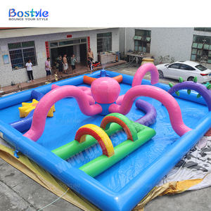 Grand parc aquatique gonflable commercial de poulpe avec le parcours d'obstacles <span class=keywords><strong>adulte</strong></span> gonflable de <span class=keywords><strong>piscine</strong></span> avec des piscines, glissière d'eau gonflable de fosse - Product Image 2