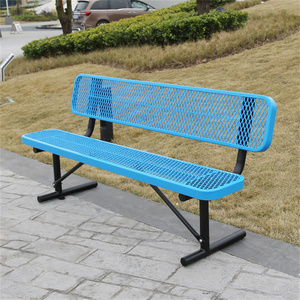 Banco de Acero Termoplástico para Exteriores de 150 cm, 180 cm, 244 cm, Asiento de Banco para Parque Público, Asientos para Jardín, Patio, Banco Metálico Moderno - Product Image 4