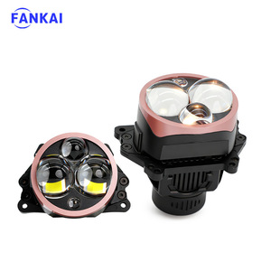FANKAI Circular Triple Eye <b>Led</b> <b>Projector</b> Lens 65W 12V 6000K 20000Lm For Car Headlight Upgrade Universal Fitment - Product Image 2