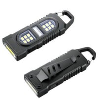 Lampe torche LED portable d'urgence en ABS avec alarme rouge et bleue, magnétique, rechargeable, grand projecteur de travail