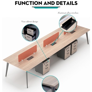 Poste de travail modulaire ouvert moderne pour bureau, bureau en îlot pour le personnel, table de bureau à accès facile pour atelier - Product Image 3