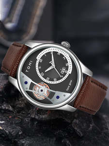 Reloj de Cuarzo TOMI T105 para Hombre, de Negocios, Alta Calidad, con Calendario, Correa de Cuero, Moderno, en Stock - Product Image 1