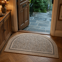 Tapis d'entrée vintage imprimé, demi-rond, profil bas, antidérapant, lavable, pour entrée, véranda et décoration intérieure